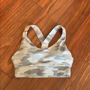 Gray camo sports bra